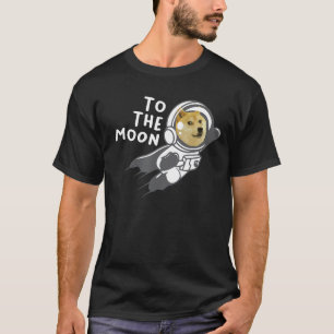 Dogecoina à camisa da Lua, Cripto de Moedas de Cãe