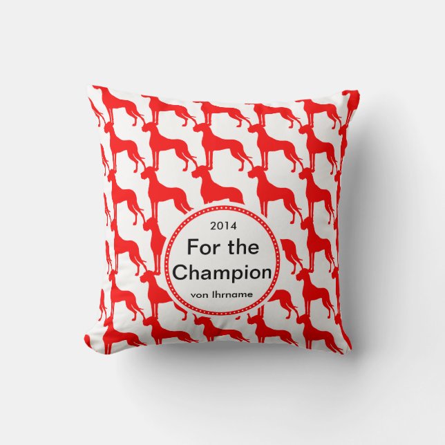 Doggenmuster em vermelho em almofadas de sofá (Frente)