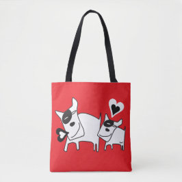 Doggie Love Talk Heart Tote Bag