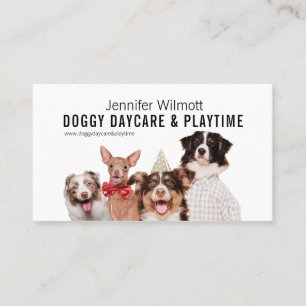 Doggy Daycare Watercolor Cartão de visita