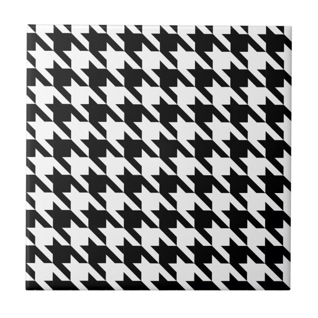 Dogtooth, padrão Houndstooth em Preto e Branco (Frente)