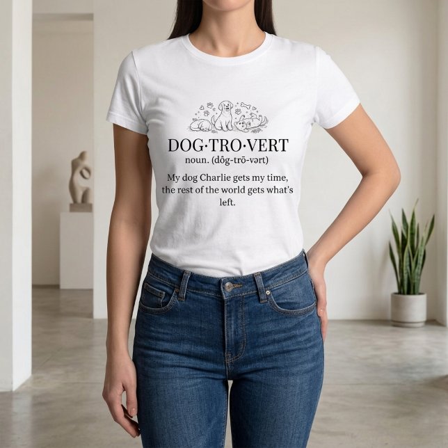 Dogtrovert Funny Text Personalized Dog Mom (Criador carregado)