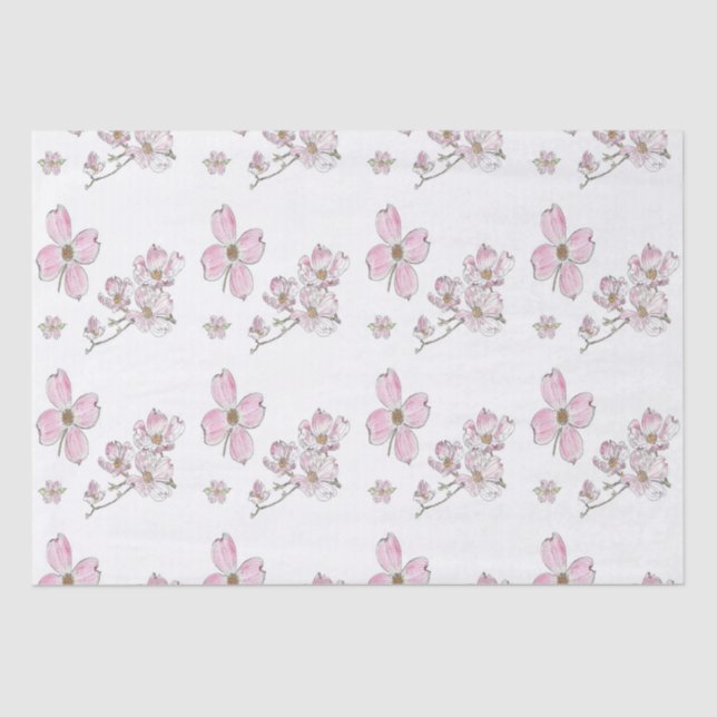 Dogwood Pattern design em Papel Tecido (Frente )