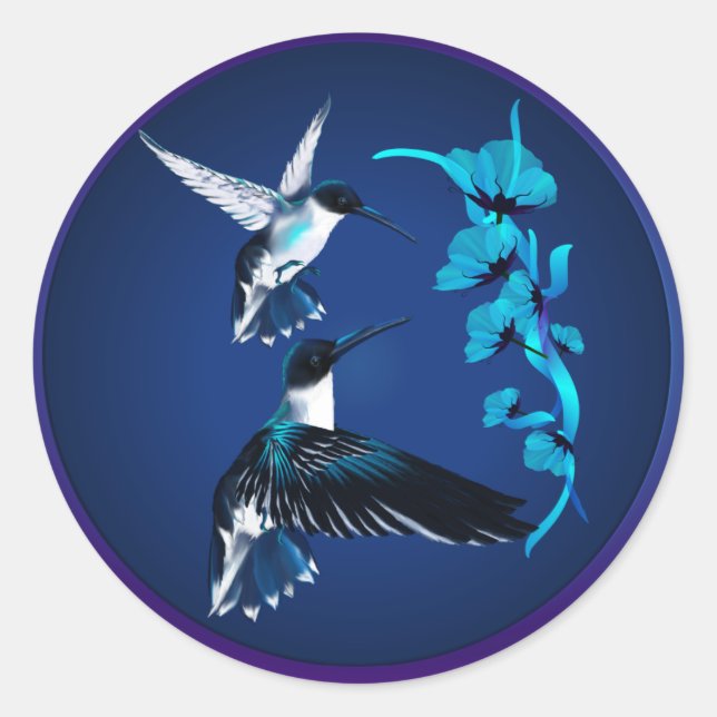 Dois adesivos Blue Hummingbird (Frente)