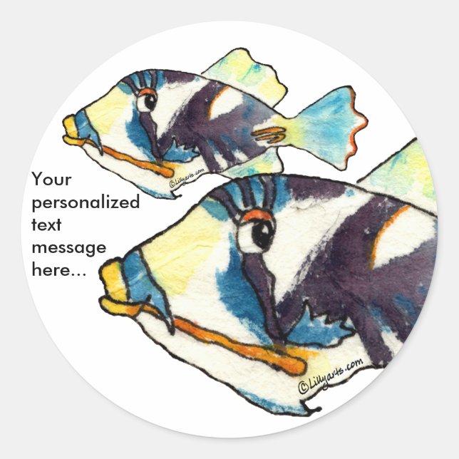 Dois adesivos personalizados de peixe humano (Frente)