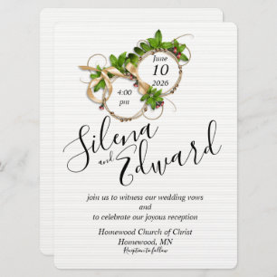 Dois Anéis como um Convite de Casamento Simples