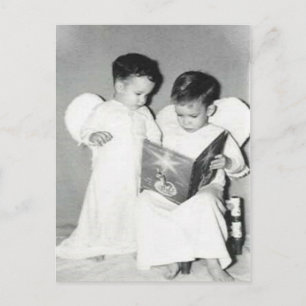 Dois anjos para o cartão de posto de Natal