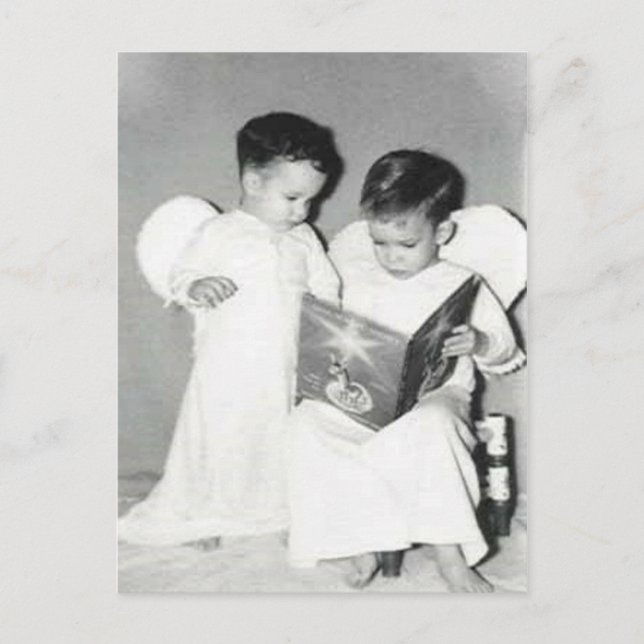 Dois anjos para o cartão poste de Natal (Frente)