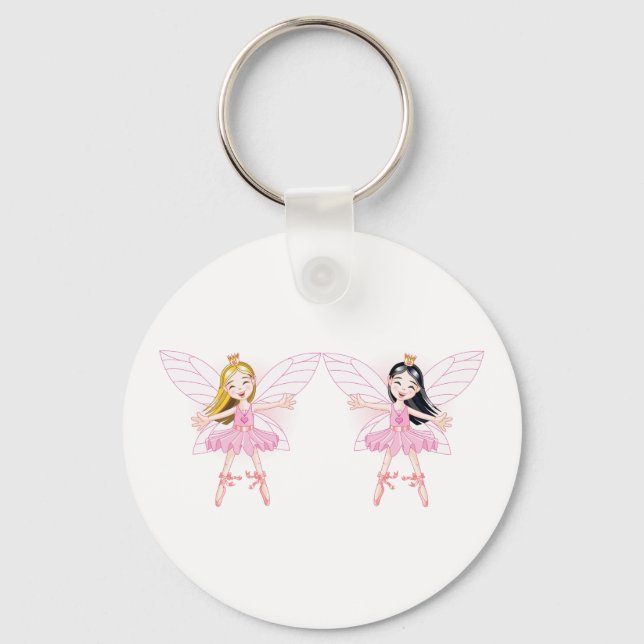 Dois Ballerina Fairies Chaveiro (Frente)