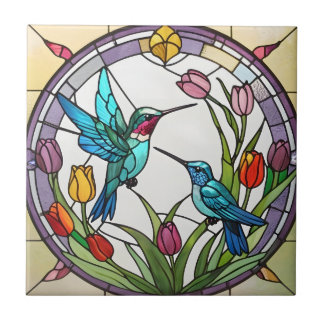 Dois beija-flores e Flor de Tulipas
