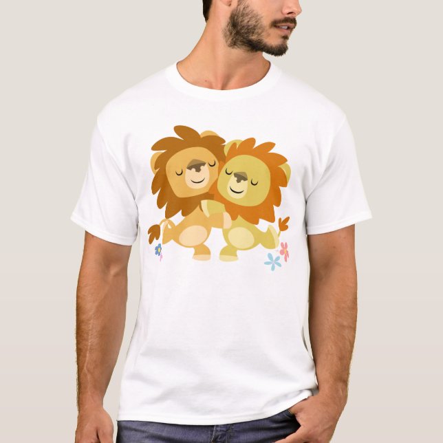 Dois Bons Cartoons Leões Tango Crianças Camiseta (Frente)