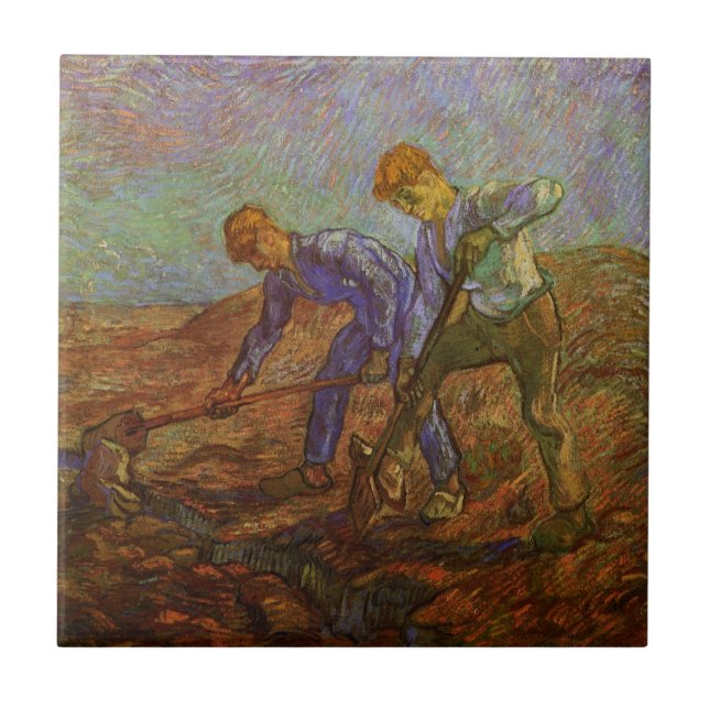 Dois Camponeses Cavando por Vincent van Gogh (Frente)