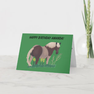 Dois Cartões de Aniversário de Cavalo Marrom Ton