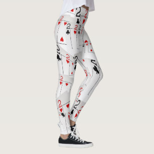 Dois, Cartões De Poker, Número, Leggings De Senh