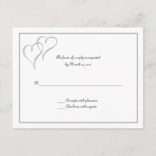 Dois cartões do amor RSVP dos corações um