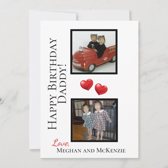 Dois cartões personalizados de Pai de aniversário  (Frente)