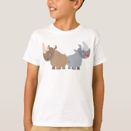 Dois Cartoon Rhinos - Camisa Infantil