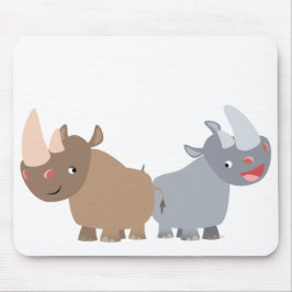 Dois Cartoon Rhinos Mousepad