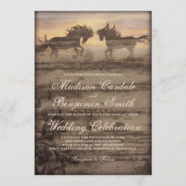 Dois Cavalos - Convites de casamento Russos do Paí