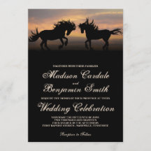 Dois Cavalos em Convites para Casamento de Domingo