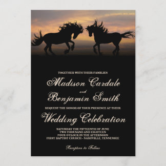 Dois Cavalos em Convites para Casamento de Domingo