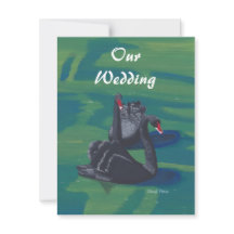 Dois Cisnes Negros Nadando Convites De Casamento