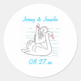 Dois Cisnes Pretas Desenho Guarde os adesivos de d