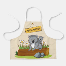 Dois coalas bonitos sentados num tronco