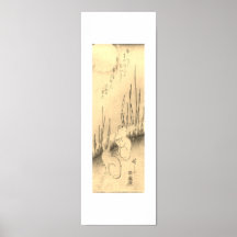 DOIS COELHOS E IMPRESSÃO DE LUA JAPONÊS