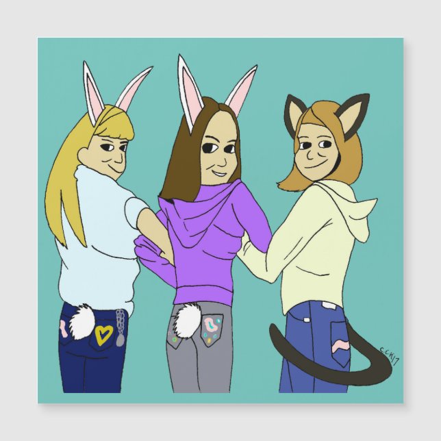 Dois coelhos e um gatinho (Frente)