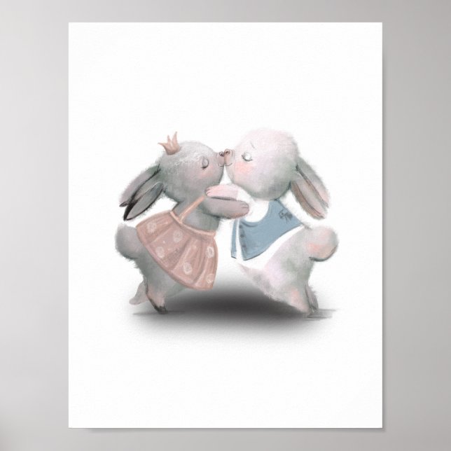 Dois Coelhos Vermelhos E Cor-De-Rosa, Poster (Frente)