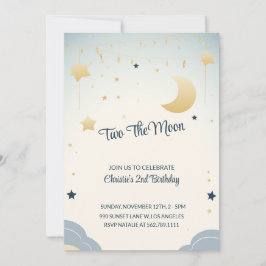 Dois Convite de aniversário Da Moon Girl Second
