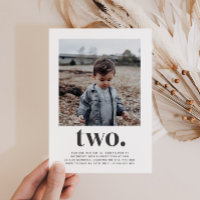 Dois - Convite de Aniversário de Foto Quadrada