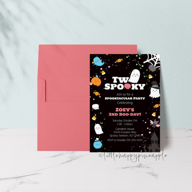 Dois Convite de Aniversário Spooky (Criador carregado)