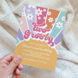 Dois Convite de Girassol Arco-íris Daisy Groovy