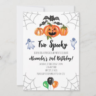 Dois Convite de segundo aniversário de Halloween S