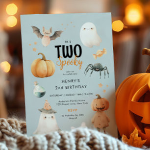 Dois Convite de segundo aniversário de Halloween S