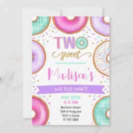 Dois Convite para segundos aniversários Rosquinha 