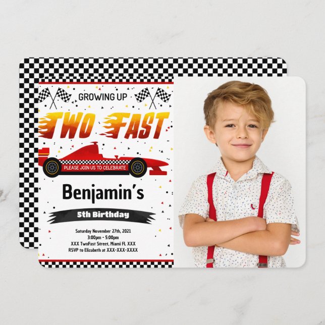 Dois Convite Rápido de Fotografia (Frente/Verso)