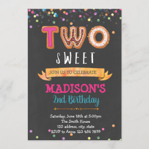 Dois convites de aniversário doces