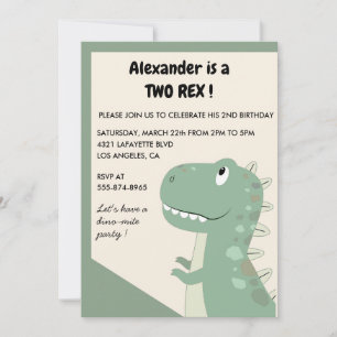 Dois convites de aniversário rex Festa de dinomite