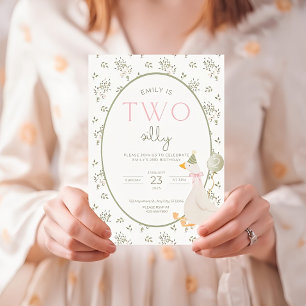 Dois Convites de Aniversário Silly Goose Floral Vi