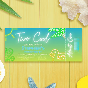 Dois convites de tíquete de segundo aniversário Le