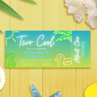 Dois convites de tíquete de segundo aniversário Le