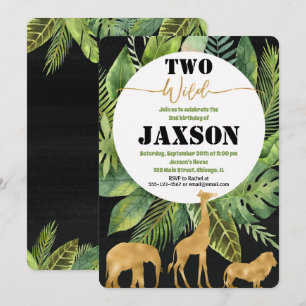 Dois convites para o segundo aniversário de segund