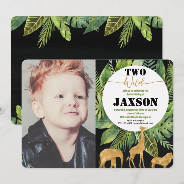 Dois convites para o segundo aniversário de segund (Frente/Verso)