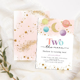 Dois convites para segundo aniversário espacial ex