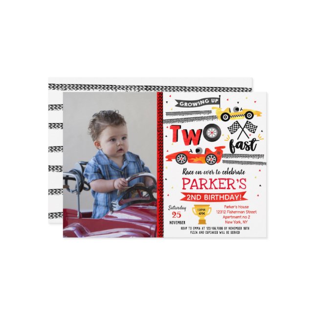 Dois convites para segundos aniversários de corrid (Frente/Verso In Situ)