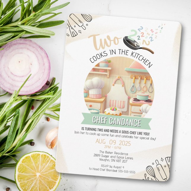 Dois cozinheiros no Convite para segundo aniversár (Criador carregado)
