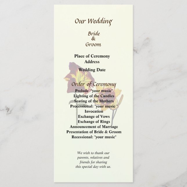 Dois Daylily tendo um programa de casamentos de ba (Frente)